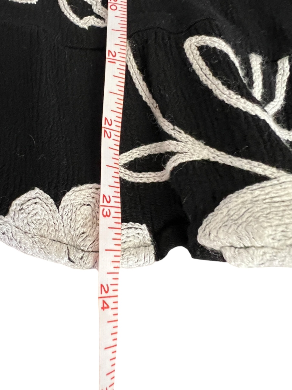 INC International Concepts Black Embroidered Floral Peasant Blouse XL Boho Top - Picture 7 of 7